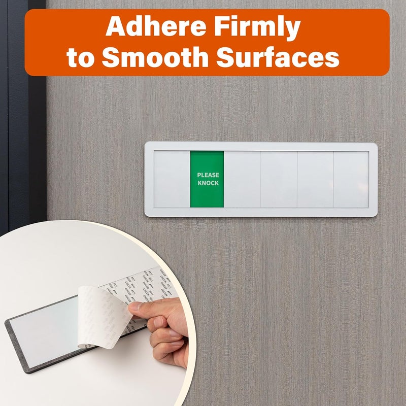 EliteSign Office Door Signs 6 Options Do Not Disturb, Please Knock, In A Meeting, Out Of Office, Working Remotely Back Soon Privacy Door Slider Sign For Meeting & Conference Room Brushed Silver - Image 4
